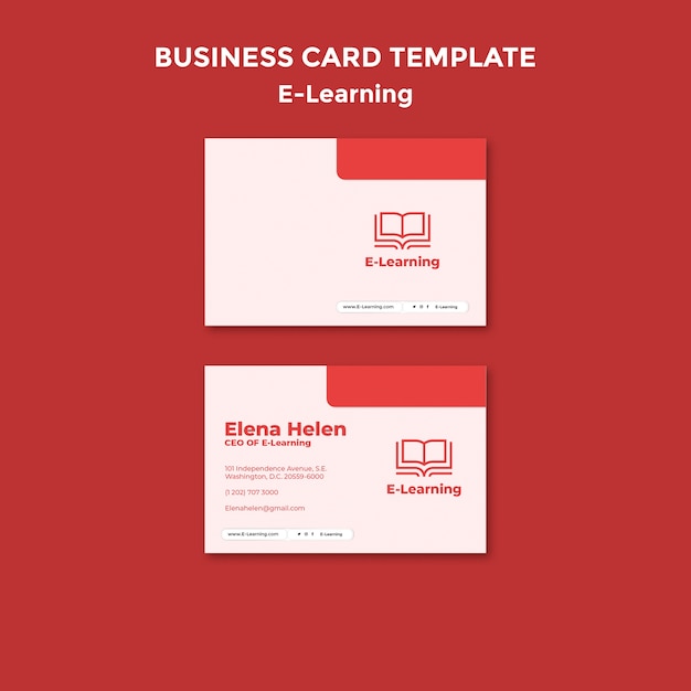 Free PSD flat design e learning  template