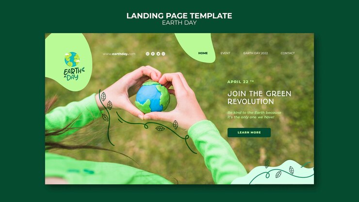 Free PSD flat design earth day template