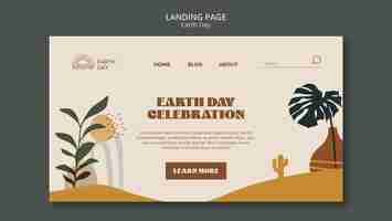 Free PSD flat design earth day template