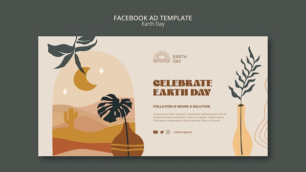 Free PSD flat design earth day template