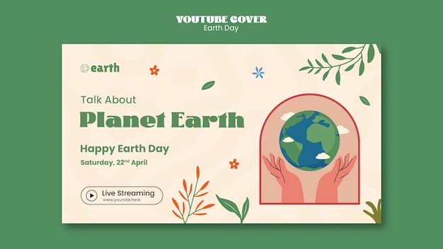 Flat design earth day template