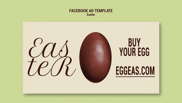 Free PSD flat design easter celebration facebook template