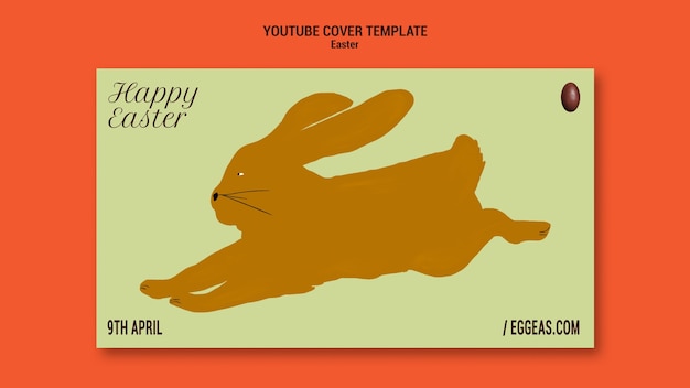 Free PSD flat design easter celebration youtube cover template