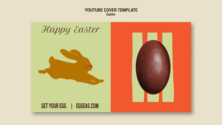 Free PSD flat design easter celebration youtube cover