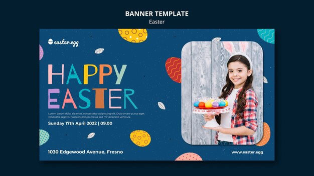 Flat design easter template