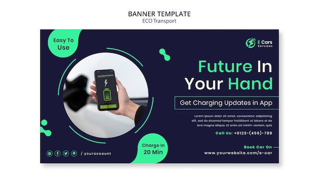 Flat design eco transport banner template