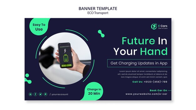 Flat design eco transport banner template