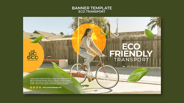 Flat design eco transport banner template