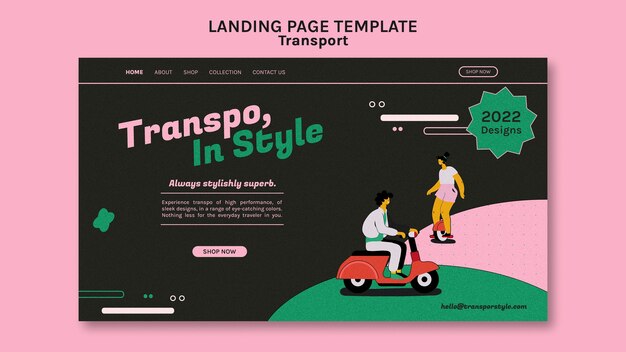 Free PSD flat design eco transport template