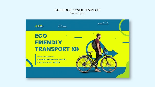 Free PSD flat design eco transport template