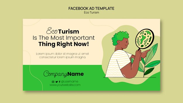 flat design ecotourism facebook ad template
