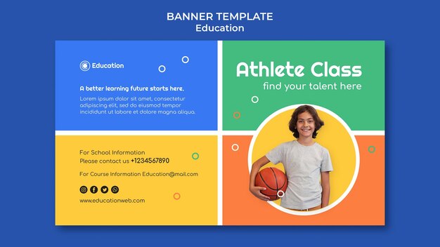 Flat design education banner template