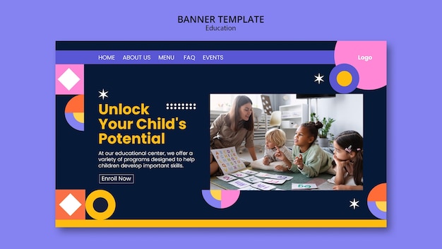 Modern and Creative Flat Design Education Concept Landing Page