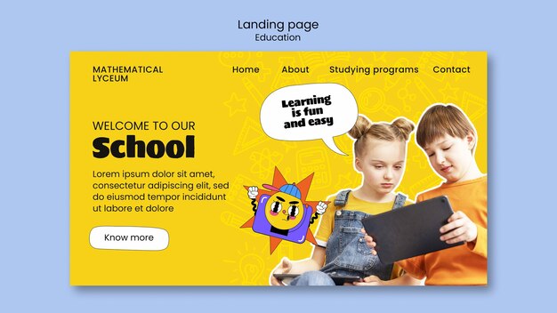 flat design education template design