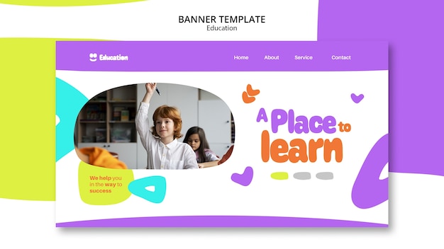 Flat design education template