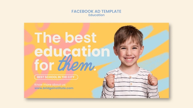 Flat design education template