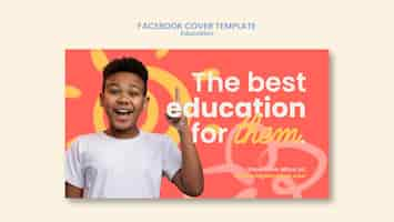 Free PSD flat design education template