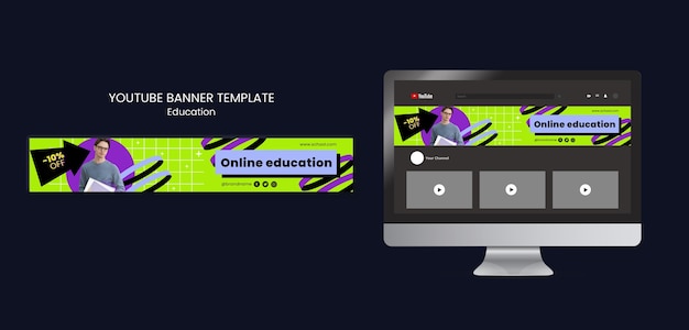 Free PSD flat design education template