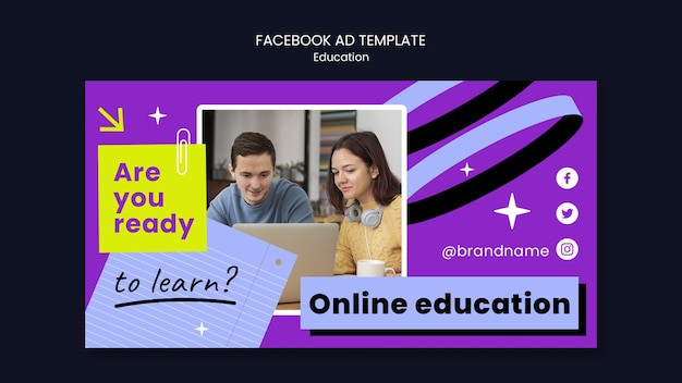 Free PSD flat design education template