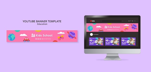 Free PSD flat design education template