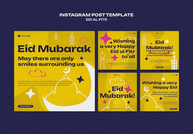 PSD gratuito modello di design piatto eid al-fitr