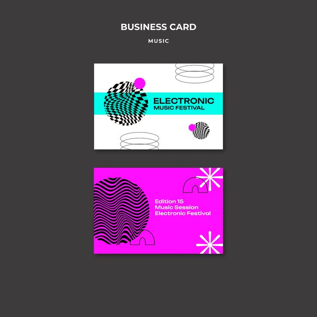 flat design electronic music business card