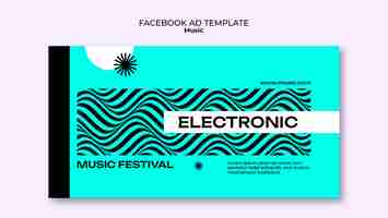 Free PSD flat design electronic music facebook template