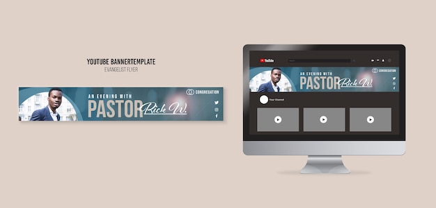 Free PSD flat design evangelist template