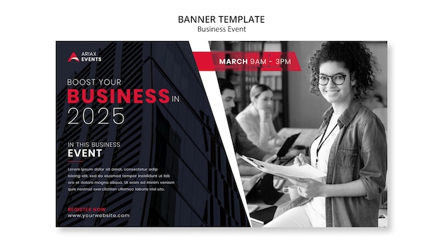 Free PSD flat design event template design