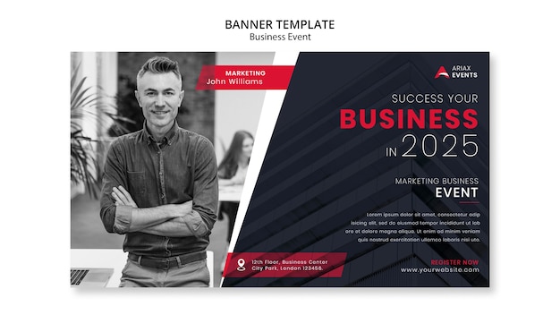 Free PSD flat design event template design