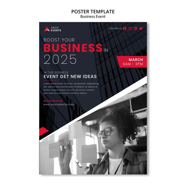 Flat design event template design