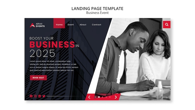 Free PSD flat design event template design