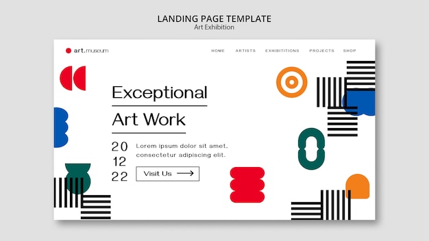 Flat design exhibition template