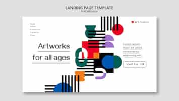 Free PSD flat design exhibition template