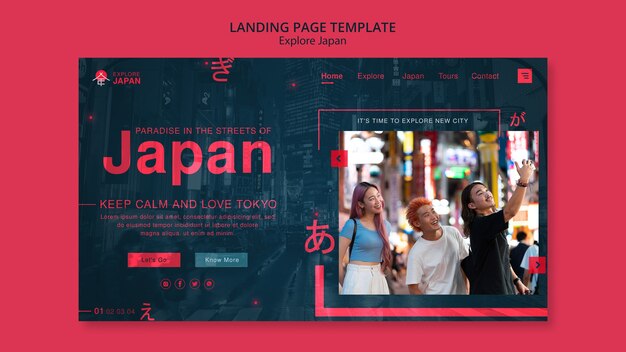 Flat design explore japan template