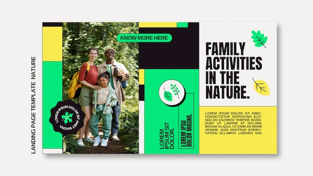 Flat design family activities template