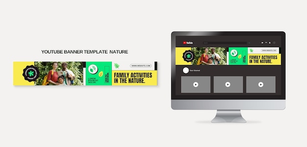 Flat design family activities template