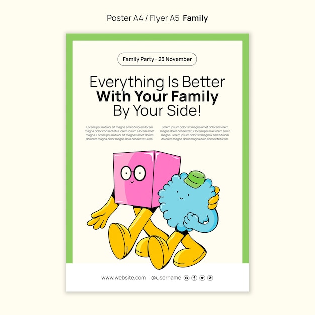 Flat design family design template