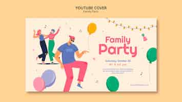 PSD gratuito modello di festa di famiglia dal design piatto