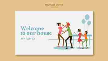 Free PSD flat design family party template