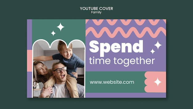 Free PSD flat design family template