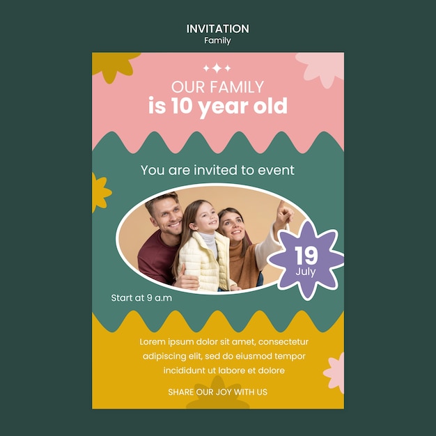 Flat design family template