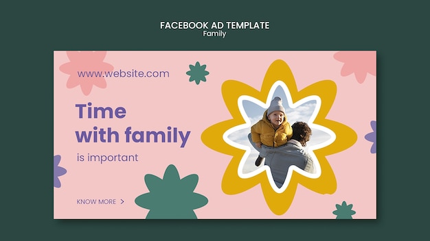 Free PSD flat design family template