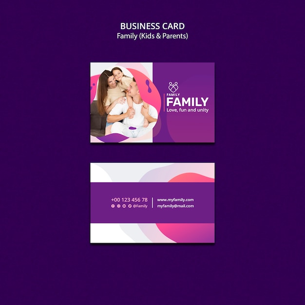 Free PSD flat design family template