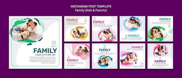 Flat design family template