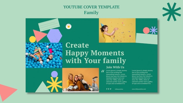 Free PSD flat design family template
