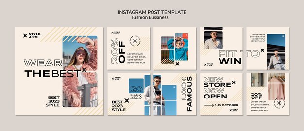 Flat design fashion business template