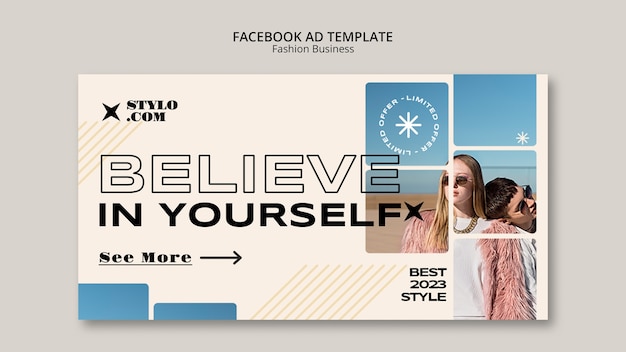 Free PSD flat design fashion business template