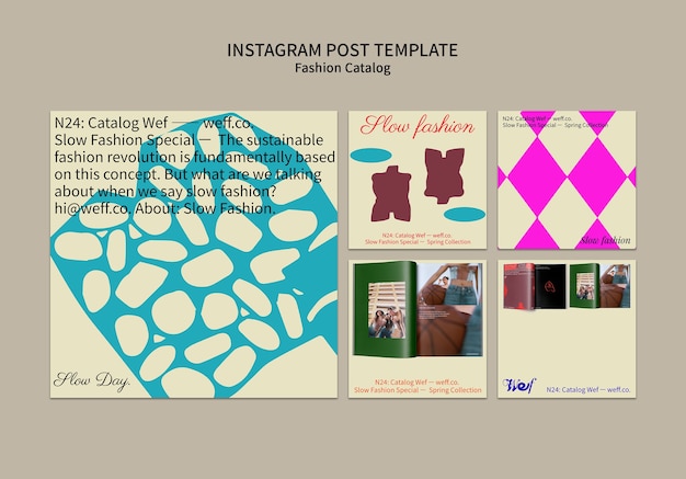 PSD gratuito catalogo di moda flat design post su instagram