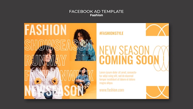 無料PSD フラットなデザインのファッション コンセプト facebook テンプレート